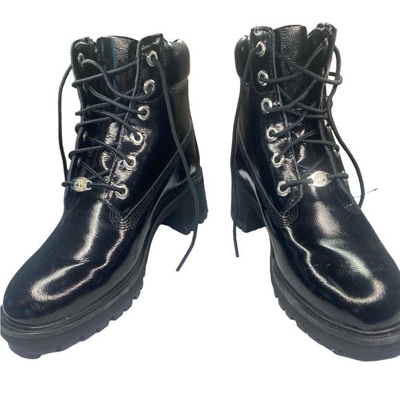 TIMBERLAND Kinsley Black Leather Patent
Lace Up Boots Size 7.5 - Picture 4 of 11